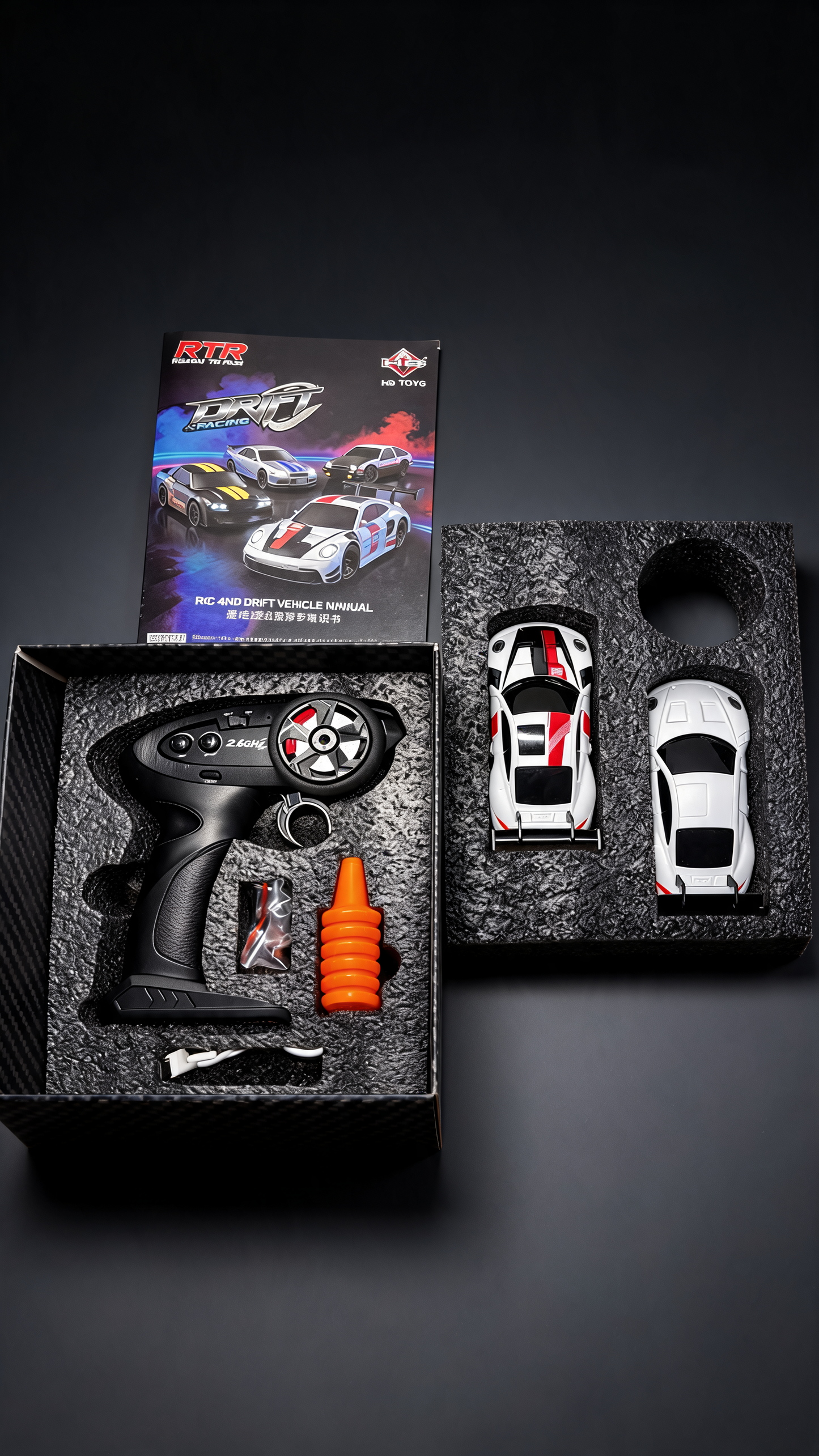 Porsche 911 GT 4WD Drift RC Car Fiber body 1:43 scale 20Kmpl High speed
