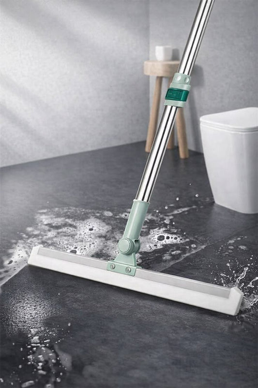 Magic Broom with Silicone Blade 180° Swivel Head Adjustable Long Handle Multipurpose Cleaning Wiper