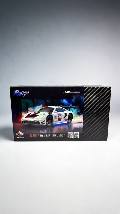 Porsche 911 GT 4WD Drift RC Car Fiber  body 1:43 scale 20Kmpl High speed
