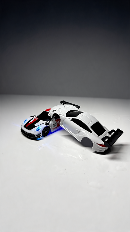 Porsche 911 GT 4WD Drift RC Car Fiber  body 1:43 scale 20Kmpl High speed