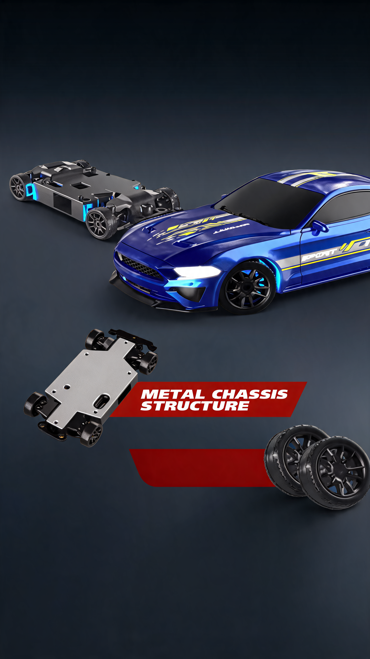 Mini Mustang 1:43 with Proportional Steering and Throttle